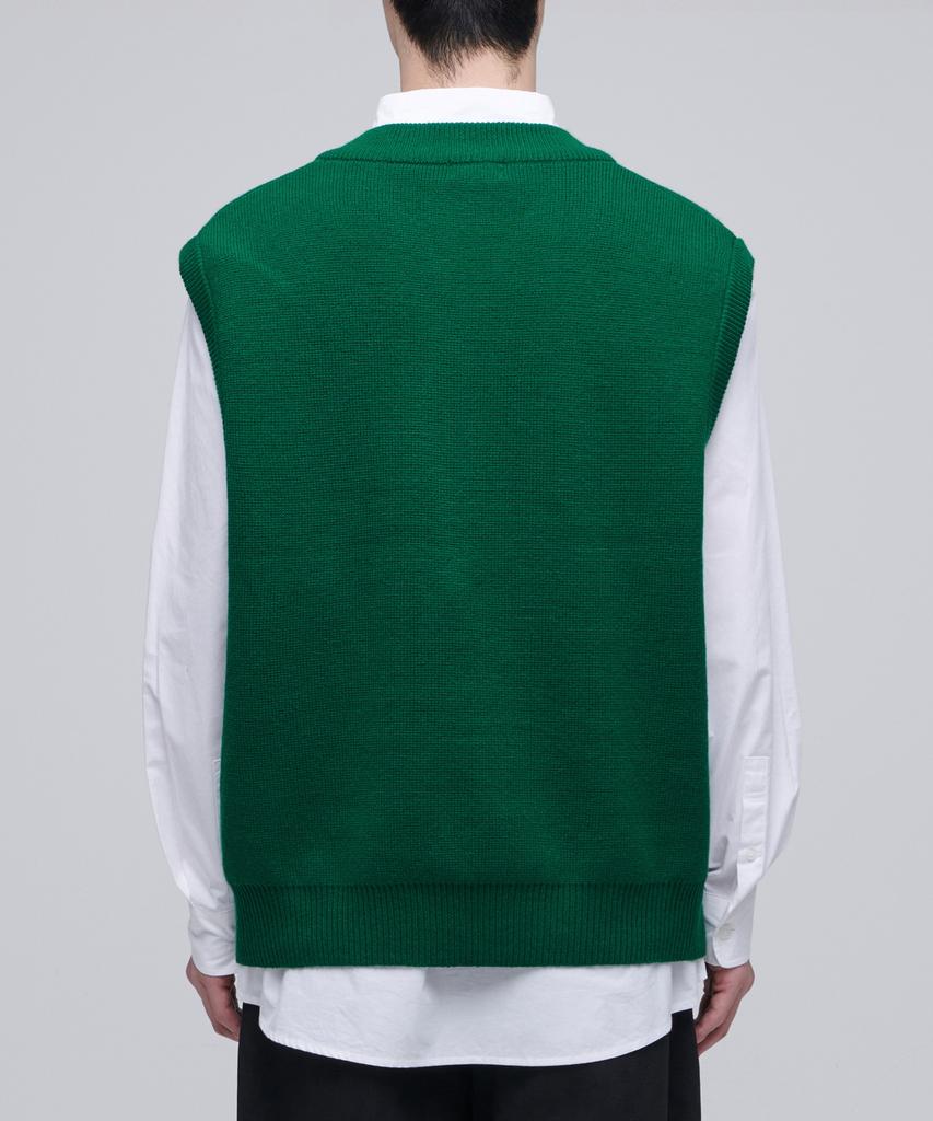 Musinsa Standard Свободный вязаный жилет с V-образным вырезом [Jolly Green]