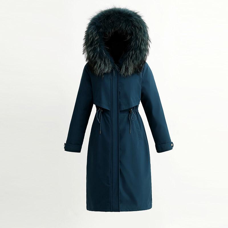 Women Winter Casual Jacket Coat Parker Warm Cotton Liner Long Hooded Fur Collar Adjustable Waist Solid Beige Black Blue Navy Khaki Green M-XXXL
