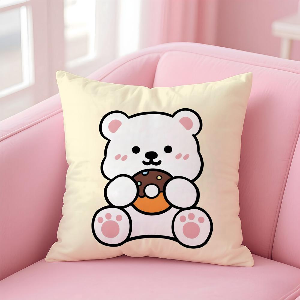 Bakery Animal Cartoon Collection Cushion Cover Linen Pillowcase Cover Soft Decor for Sofa Home Room