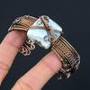 Larimar Pure Copper Wire Wrapped Ювелирные изделия ручной работы Браслет Регулируемый для свадебного подарка