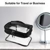 VOCOSTE Double Layer Makeup Cosmetic Travel Clear Toiletry Bag for Black Bag, Case, Women,