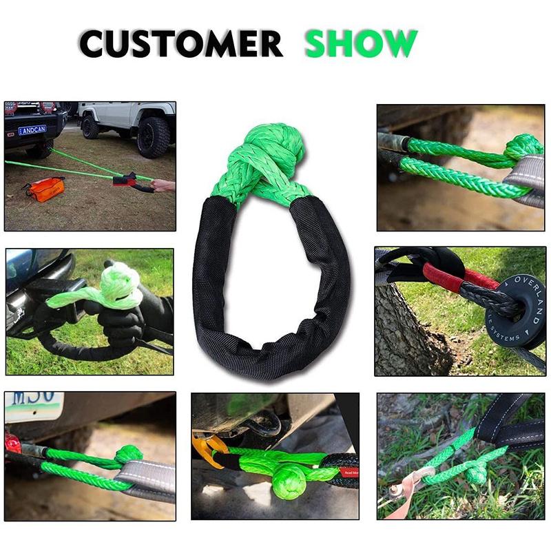 22-дюймовый 15-тонный мягкий трос с петлей для буксировочной лебедки, ремень для эвакуации