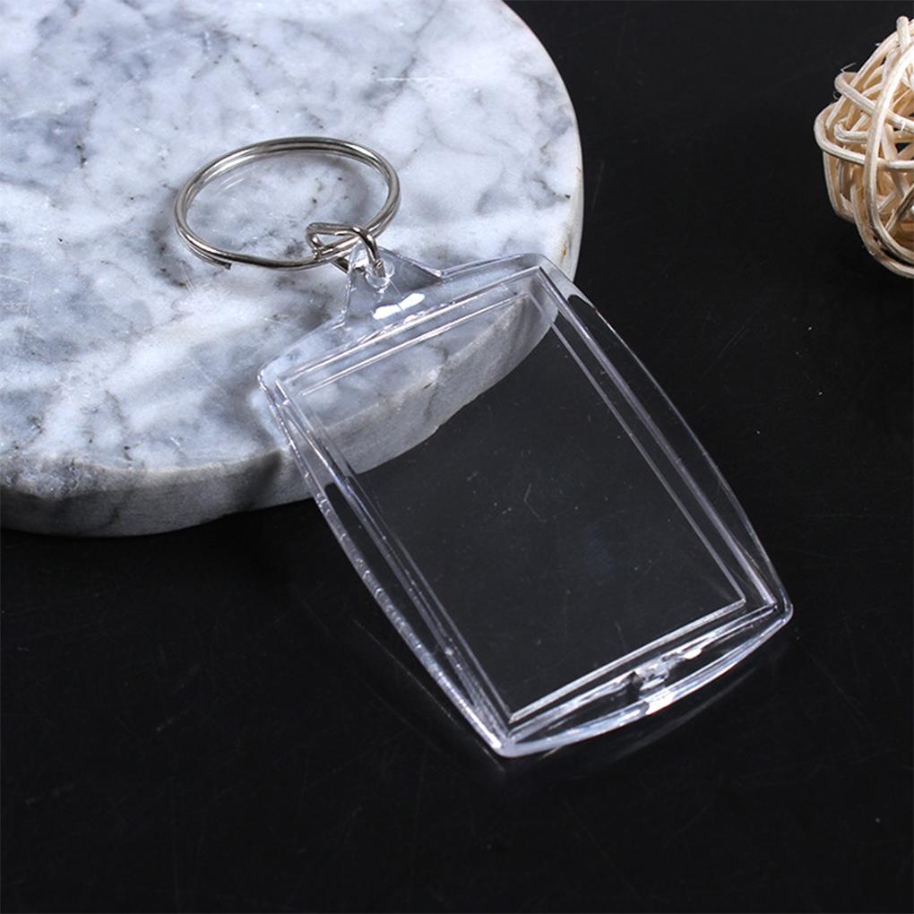 50PCS Key Chain Blank Double Side Plastic Keys Rings Metal Ring Eco Friendly Drop Resistance Holder Accessory Birthday
