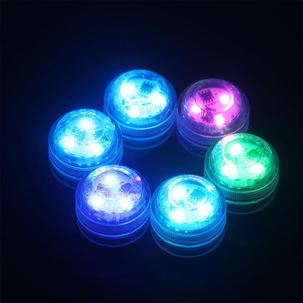 RGB Водонепроницаемая Свадебная Декорация для Аквариумной Вазы Свеча-таблетка Ночник Декор для Вечеринки Свет для Бассейна Погружные Светодиодные Огни