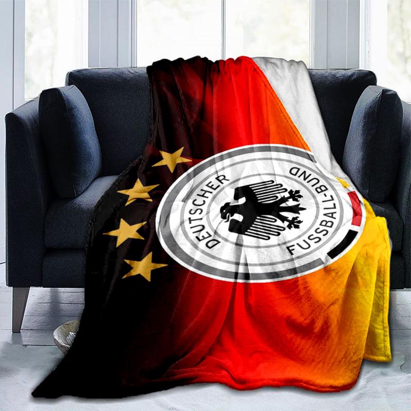Germany Football Emblem Printed Throws Blanket Soft Flannel Blankets for Couch Bed Gifts for Men Women Picnic blanket Christmas gifts
