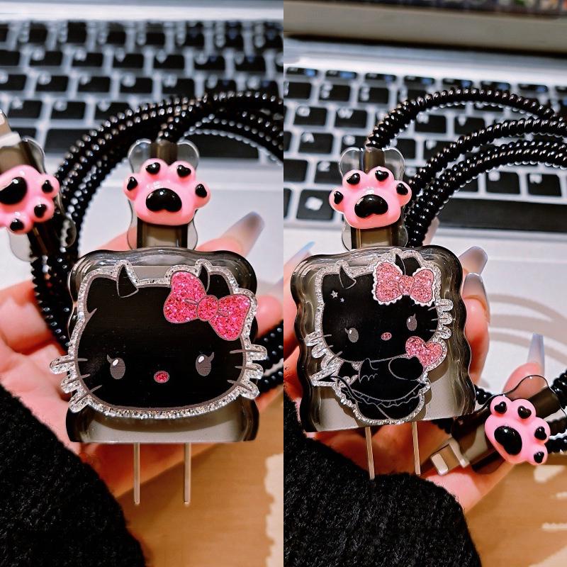 Милый Зарядный Кабель Данных Hello Kitty Комплекты Защитных Чехлов Для Apple Iphone 18W 20W Зарядный Адаптер Защитный Чехол Намотки для Провода