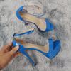 Women Sandals Sexy Open Toes 14cm Supper Flash High Heels Patent Leather Nighclub Platform Party Red Wedding Shoes Plus Size 44