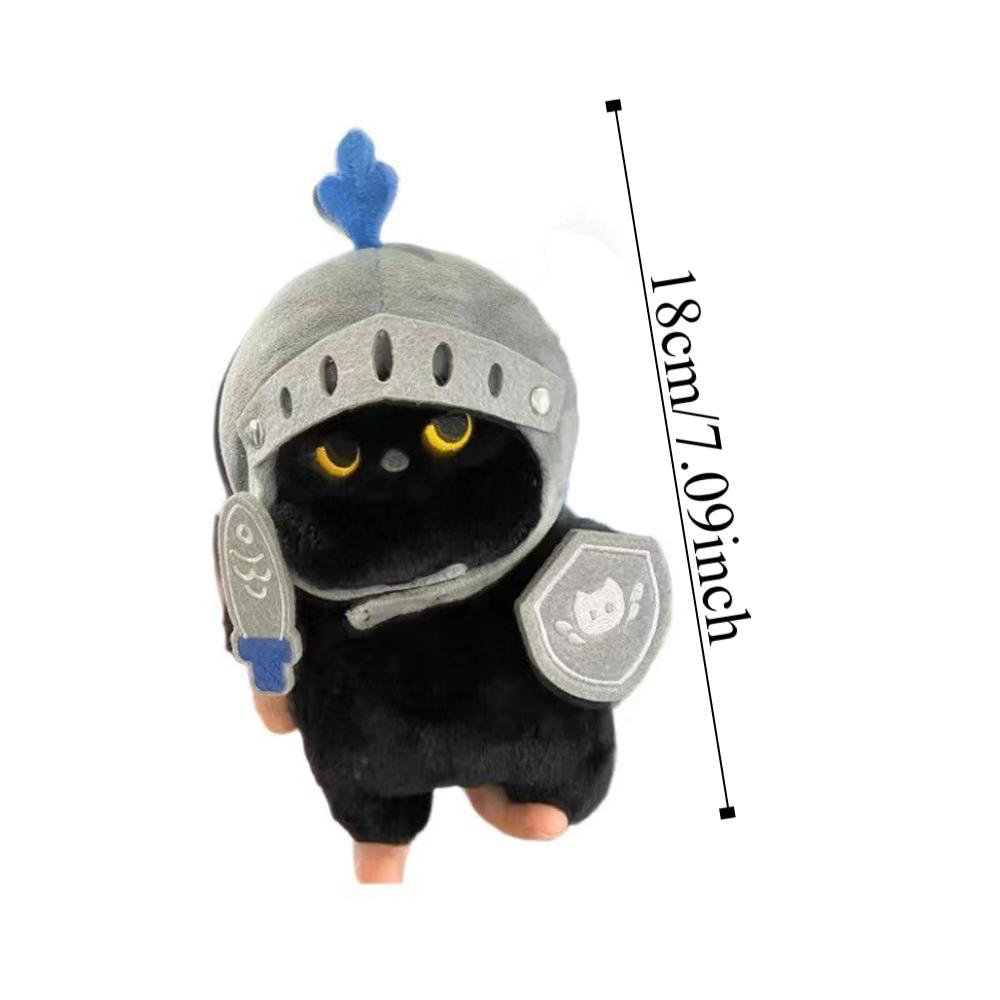 Cartoon Cat Plush Toy Silly Black Cat Stuffed Toy Knight Cat Plush Doll Christmas Gift