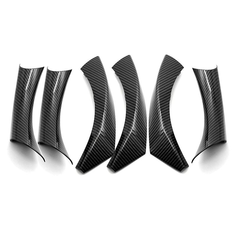 Для BMW 3 серии E90 E91 316 318 320 325 328i 2004 2005-2012 6 шт. Накладка на ручку двери салона автомобиля в углеродном стиле