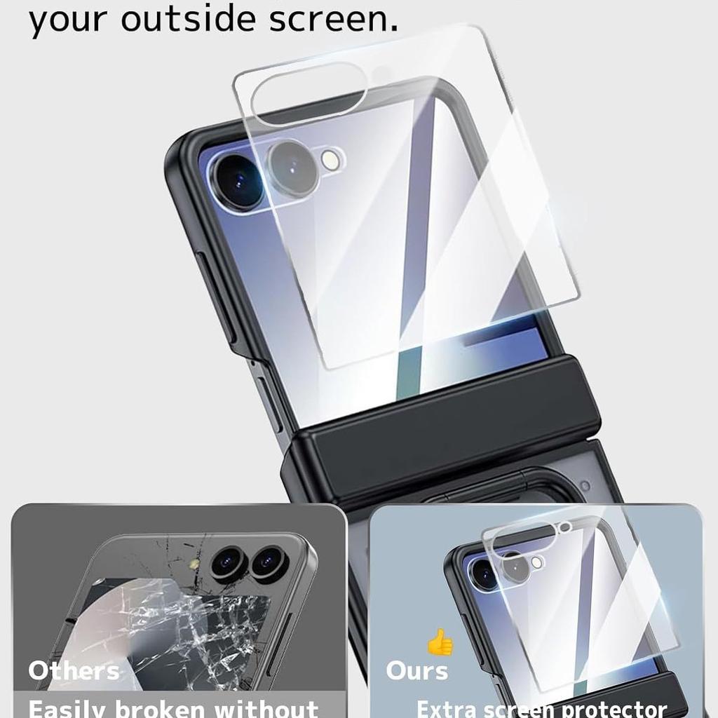 case for Samsung Z FLIP 7 Matte skin protective cover Shell membrane integrated ring holder full coverage Shock Proof plain