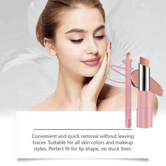 Набор бальзама для губ и карандаша для губ Стойкая водостойкая матовая помада Не скатывающаяся помада Многофункциональный усилитель блеска для губ