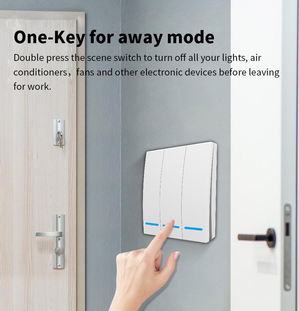 Tuya Zigbee беспроводной переключатель сцен для умного дома с креплением на наклейке