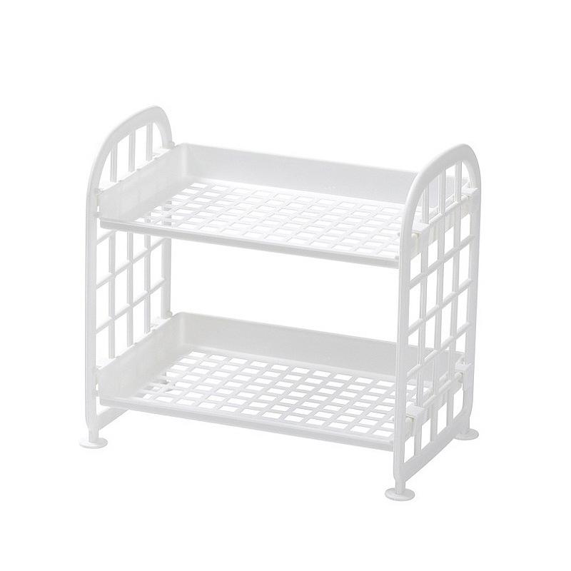 Double Layer Storage Rack for Desktop, Kitchen, Bedroom, Bathroom, and Office - Cosmetic Organizer Shelf.