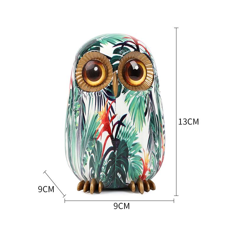 Painted Owl Resin Figurines Nordic Modern Graffiti Animal Sculpture Living Room Ornaments For Home Decor Desk Office Decoration