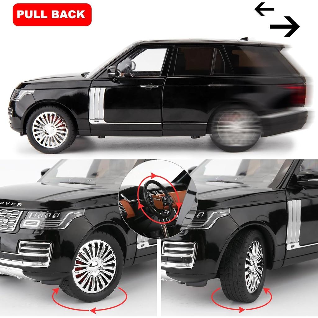 1/18 Scale Land Rover Range Rover Model Car, Zinc Alloy Pull Back Toy Diecast Car with Sound and Light SUV Off-Road Vehicle Toy Car,Gifts