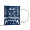 Mug - Noël Snowboardeuse femme - Céramique - Imprimé recto/verso - 325 ml - Cadeau idéal