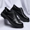 Spring High End Men's Casual Leather Business Office Shoes Designer Oxford Shoes Comfortable Soft Soled Fashion Flat Shoes