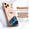Магнитный чехол для Magsafe для iPhone 17 Pro Max, чехол с рисунком пейзажа с самолетом, приятный на ощупь, для iPhone 16 15 14 13 Pro Max