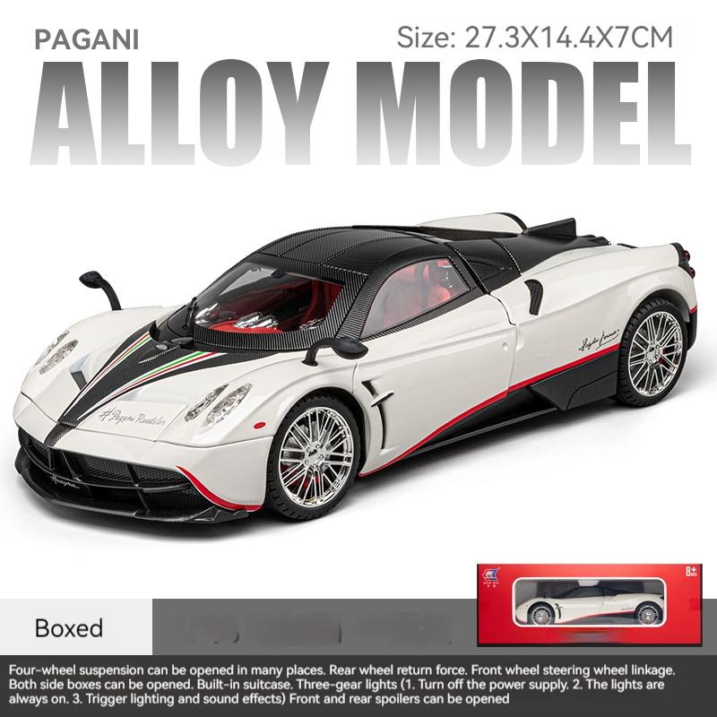 Модель спортивного автомобиля Pagani Huayra Dinastia в масштабе 1/18, литой металлический, модель гоночного автомобиля, симуляция звука и света, детская игрушка, подарок