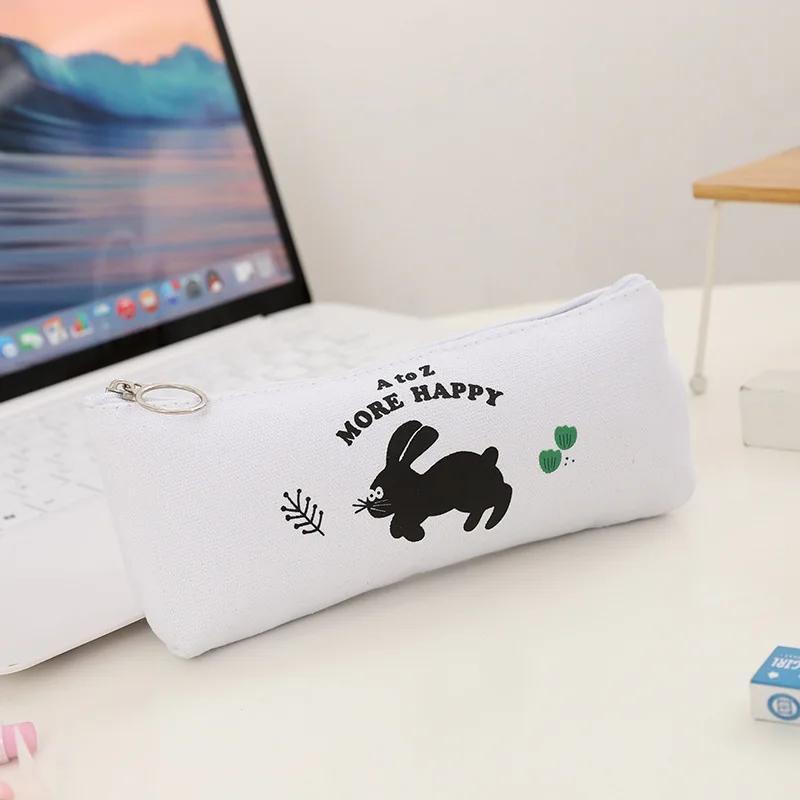 Простой мультяшный значок пенал повседневный милый портативный девушка канцелярские принадлежности ручка сумка для школы принадлежности для макияжа