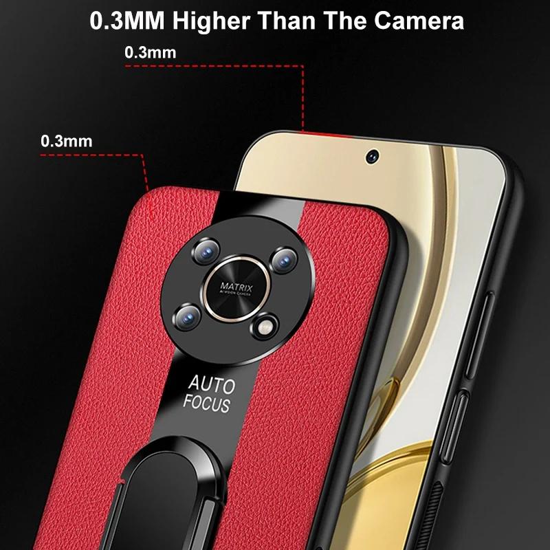 Роскошный чехол из искусственной кожи для Honor X7 X9 5G X10 X30 Max с кольцом-держателем, силиконовый чехол для телефона для Honor X40 GT X7A X7B X8B