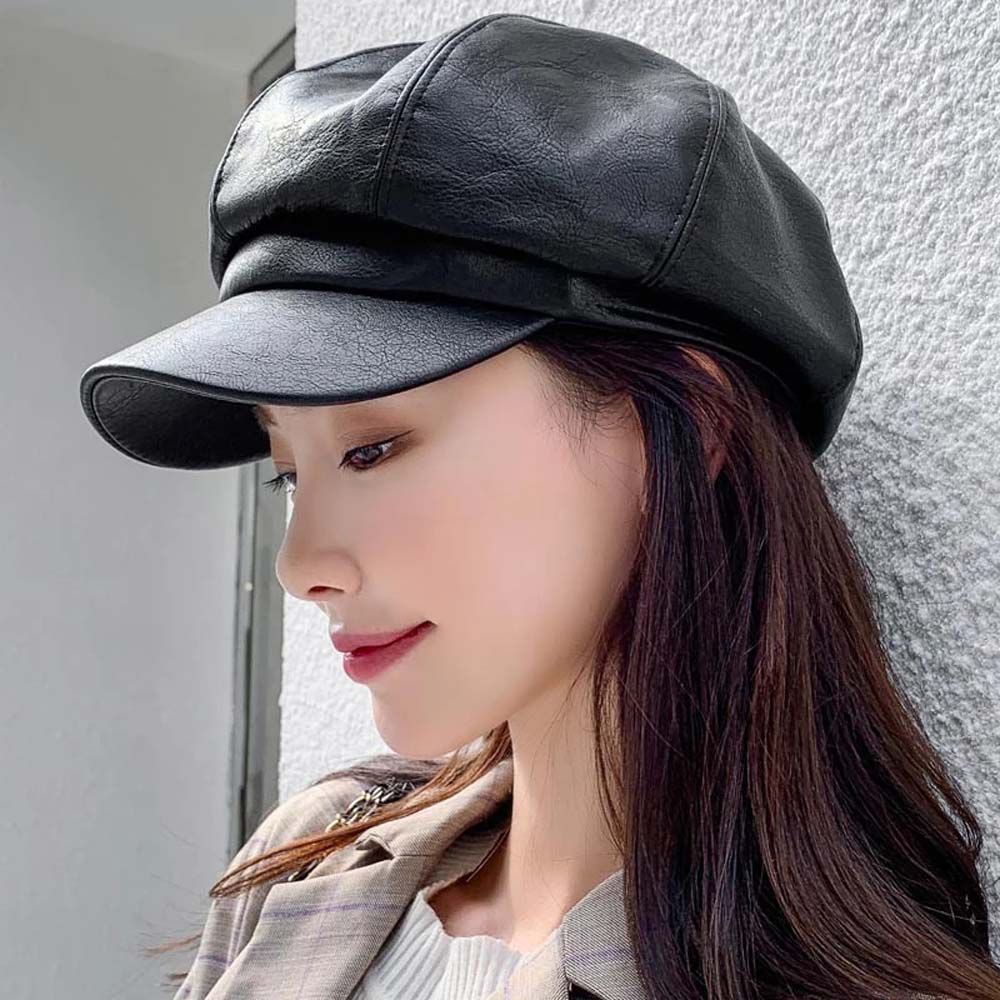Берет Художника Панама Стильные Кепки Газетчика Женская Восьмиугольная Кепка Женская Кожаная Шляпа Бейсболка