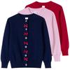 Autumn New Cotton Bow Korean Cardigan Girls Knitted Cardigan Long Sleeves Small Children Sweater Jacket