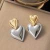 Elegant Retro Stainless Steel Earrings with Exaggerated Design for Women
