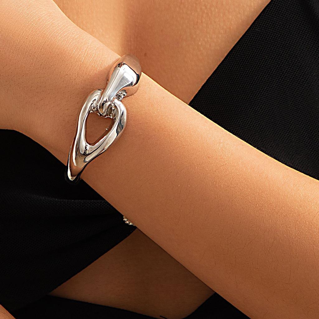 DIEZI Vintage Multicolor Metal Choker Necklace Bangles For Women Punk Geometric Gold Silver Color 2025 New Hip Hop Jewelry Set