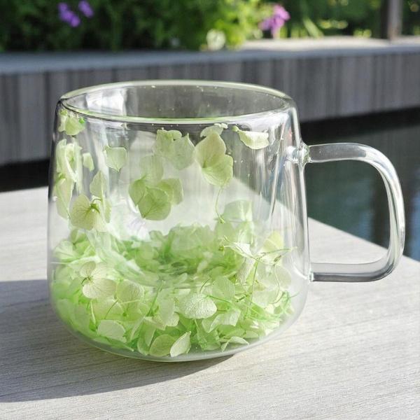 Ecarla Szklanka Termiczna Z Podwójnym Dnem I Hortensją 180Ml Seledyn Szk173