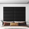 Wall Mounted Headboard Panels 12 pcs Black Fabric 90 x 30 cm