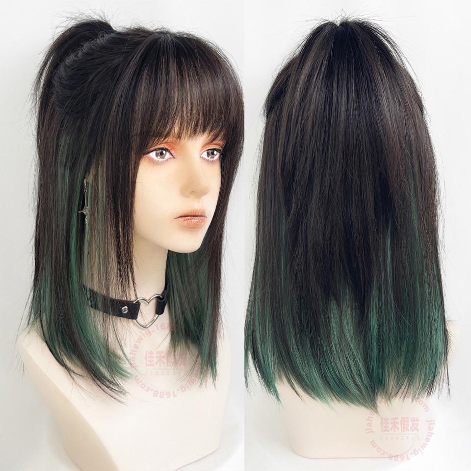 Длинный вьющийся синтетический парик с челкой по центру, темно-коричневый парик из натуральных вьющихся волос, женский парик для косплея, парик из термостойкого волокна