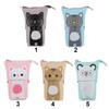 New School Supplies Stationery Makeup Pouch Cat Pencil Case Flexible Pen Bag Zipper Storage Box