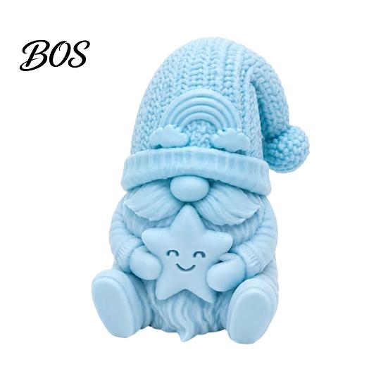 Holding Star Dwarf Statue 3D Printed Sitting Gnome Figurine, Knitted Hat Statue, Faceless Tabletop Decoration for Home Office