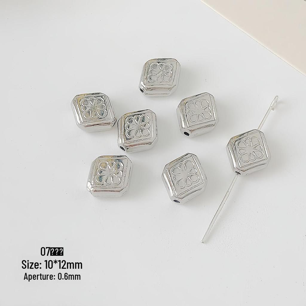 Silver CCB Series: Versatile Spacer Beads - Flower & Heart Designs for DIY Jewelry Making