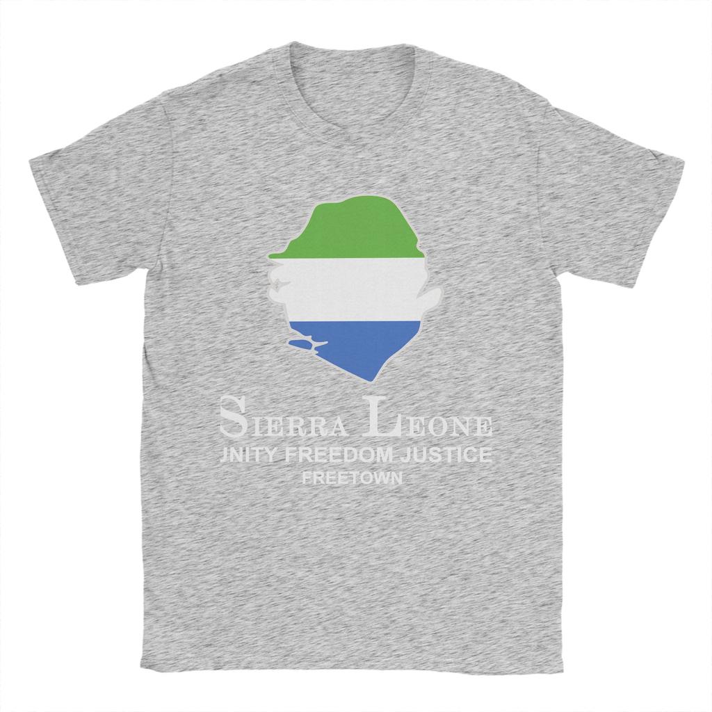 Sierra Leones Flag National TShirt Summer Leisure TShirts Couple Cotton Round Neck Oversized Tees Short Sleeve Tops