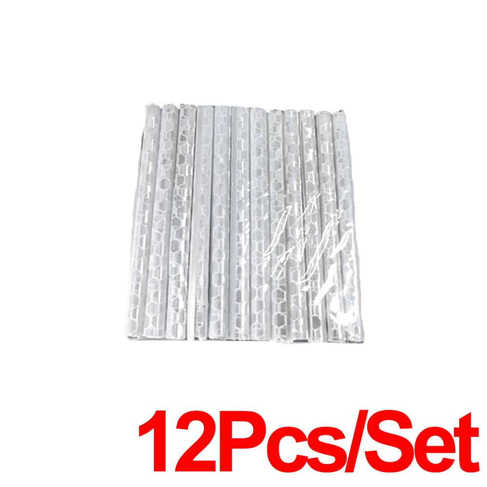 12Pcs Bicycle Spoke Reflectors Bike Reflector Tube Cycling Night Safety Reflective Bikes Wheel Rim Spoke Mount Clip Tube 80mm