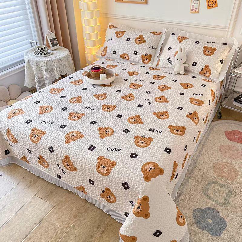 Новый комплект из трех предметов с жемчужным хлопковым покрывалом Fairy с стиркой в ​​пресной воде и хлопковым кружевным покрывалом