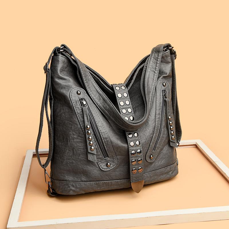 Women Vintage Shoulder Bag High Quality Soft PU Leather Handbags Female Luxury Crossbody Bags Fashion Brand Large Capacity Totes