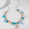 Imitation Pearl Shell Starfish Necklace Sea Series Natural Conch Beach Necklace  Kids