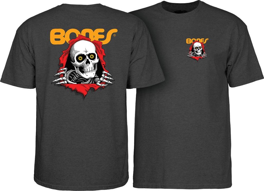Powell Peralta BONES RIPPER Skateboard T Shirt HEATHER TWEED Unisex T-Shirt