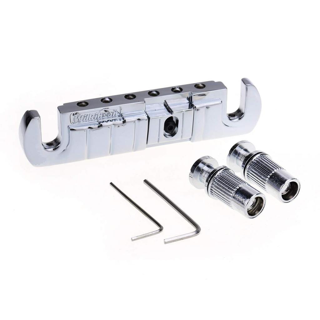 Wilkinson GTB Adjustable Wraparound Bridge/Tailpiece for Les Paul-Style Electric Guitars, Chrome