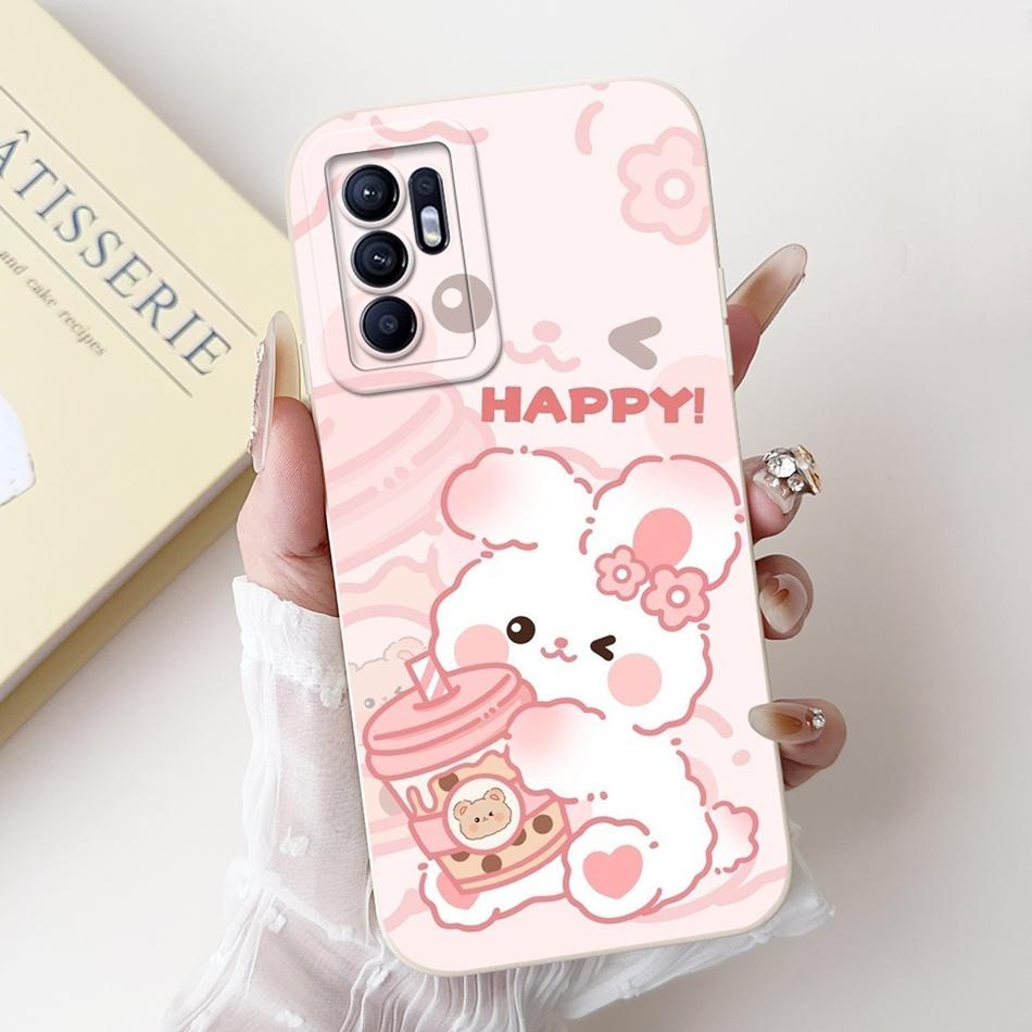 For OPPO Reno6 CPH2235 Elegant Sunflower Tulip Printed Phone Case For Oppo Reno 6 4G Soft Silicone Shockproof Cases