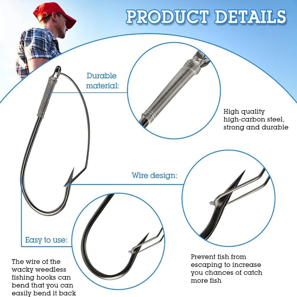 20pcs Weedless Barbed Fishing Hook Single Hook Carp Fishing Hook New Fly Hook