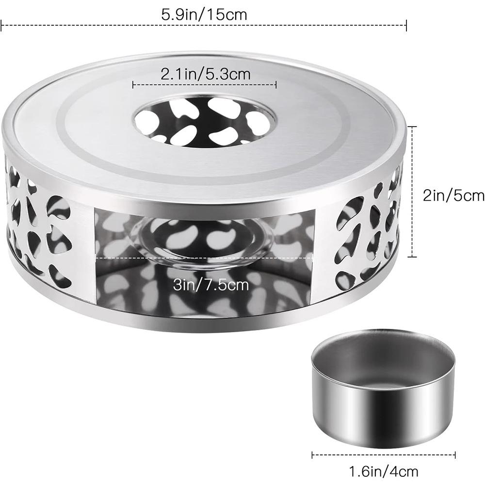 Portable Stainless Steel Tea Warmer - Outdoor Campfire Candle Heating Base