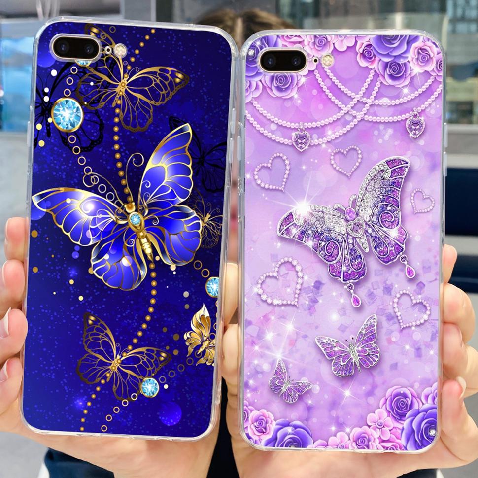 For IPhone 7 Plus Case A1661 A1784 Cute Cats Butterfly Soft Silicone Phone Cases For Apple IPhone 7 8 IPhone7 IPhone8 Plus Cover