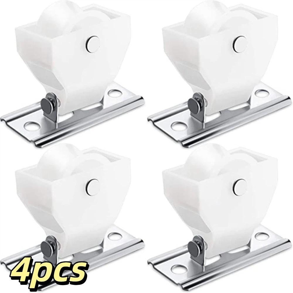 4pcs Smooth Sliding Roman Shades Hardware Easy Install Blinds Track Wheel Daily Use
