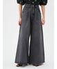 FRAY I.D. Women's High-Waisted Wide Denim Pants FWFP231084, Black