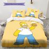 Homer Simpson Pattern Bedding Home Decoration Birthday Gift ( 1 duvet cover + 2 pillowcase, without core),fan merchandise.