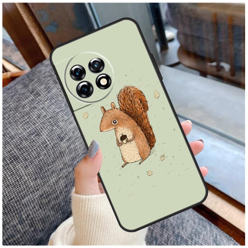 Cartoon Animal Squirrel Case For OnePlus 13R 13T 12R 10R 10T 15 13 12 11 10 9 Pro Nord 5 CE 2 3 4 Lite N20 N30 Coque